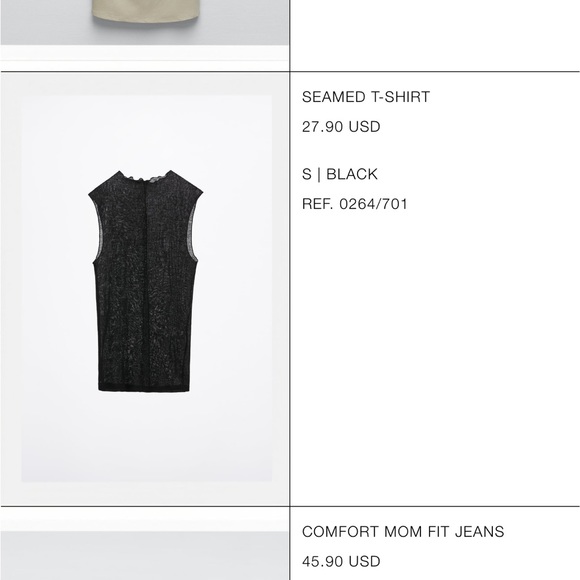 NEW Zara black sheer seemed sleeveless top - Picture 2 of 2